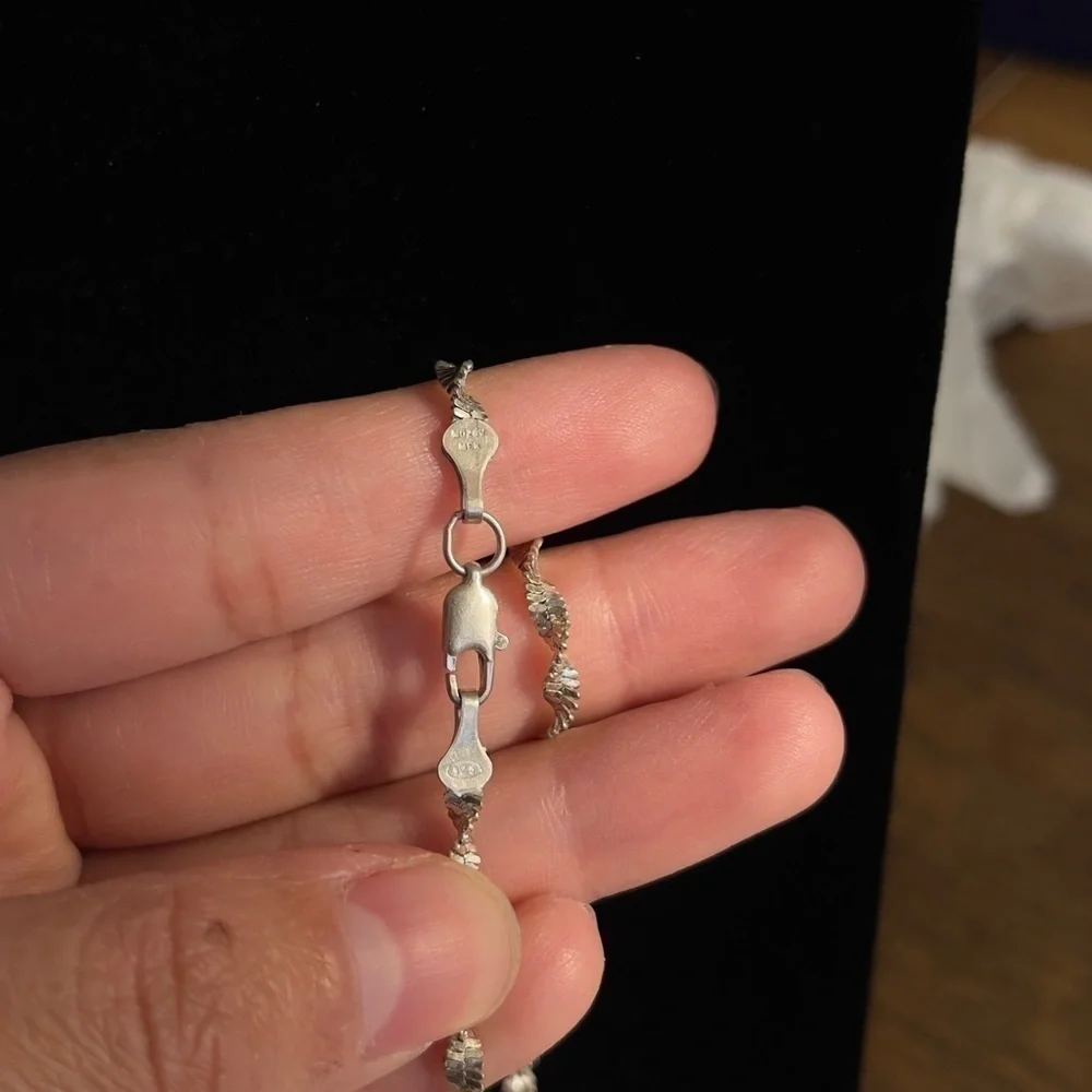 Sterling silver rope chain 6 inch bracelet
